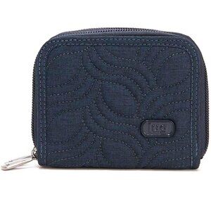 LUG Black Quilted Splits Zip Around Wallet RFID Blocking